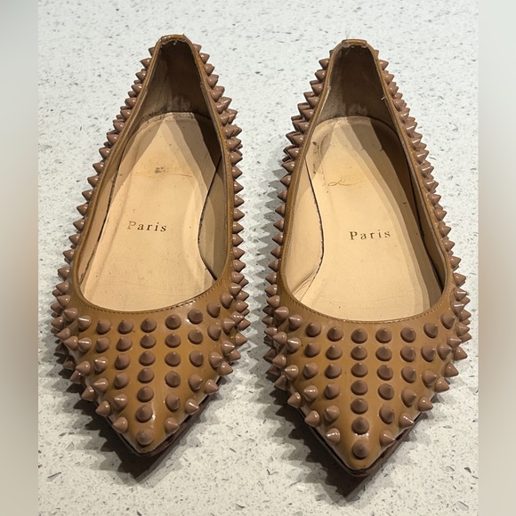 Christian Louboutin Shoes - Christian louboutin nude spike pointy flats